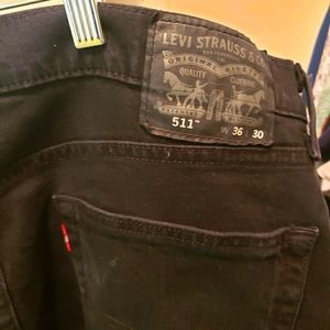 Levi's brand all black jeans size 36×30